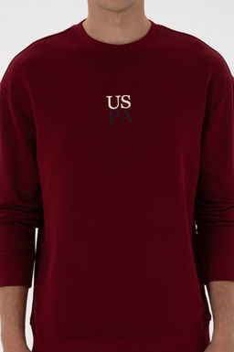 Erkek Bordo Basic Sweatshirt - U.s. polo assn фото 6