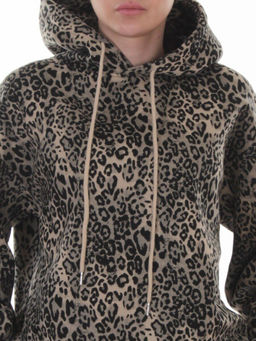 870-8 DK. BEIGE/LEOPARD Костюм спортивный зимний женский (95% хлопок, 5% полиэстер)