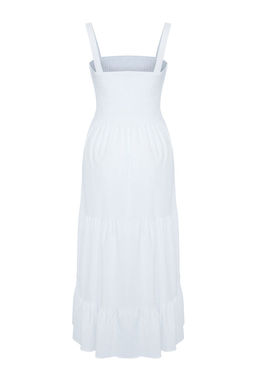 TRENDYOLMILLA Siyah Duz A Kesim Gipeli Kare Yaka Maxi Dokuma Elbise TWOSS24EL01052  фото 14