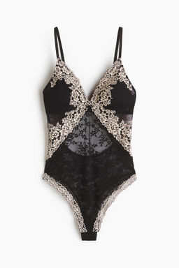 Body de encaje con copas acolchadas
