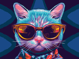 ФРЕЯ PNB/PM-211 Набор для раскрашивания по номерам 40 х 30 см Неоновый кот в очках