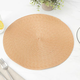 Салфетка сервировочная на стол Доляна Лофт, d=38 см, цвет песочный  фото 6