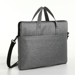 Сумка для ноутбука на молнии, наружный карман, держатель для чемодана, длинный ремень, 37.5×3×27.5 см, серая