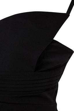 TRENDYOLMILLA Siyah Tek Omuz Dokuma Uzun S?k Abiye Elbise TPRSS23AE00228  фото 7