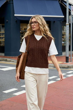 Teen Lacivert 2li T-Shirtlu Sac Orgu Triko Kazak TWOAW26KZ00131 - Trendyolmilla фото 14