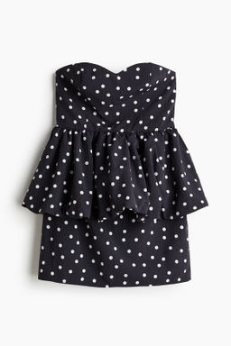 Vestido bandeau con peplum