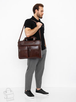 Портфель мужской кожаный 815XXL brown Fuzhiniao