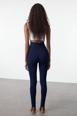 TRENDYOLMILLA Siyah F?rcal? Soft Kumas Fuzo Tam Boy Yoga Orme Spor Tayt THMAW25TY00009  фото 5