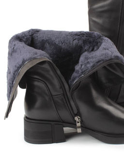 Z4230M BLACK Сапоги зимние женские (натуральная кожа, натуральный мех)