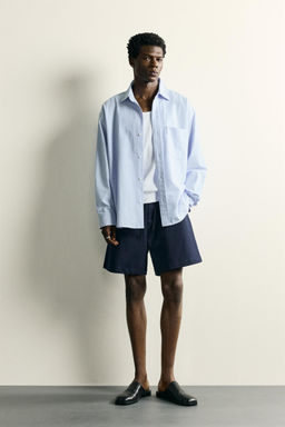 BERMUDA JOGGER CINTURA COMBINADA / Marino