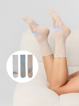 Носки женские в наборе с забавными капибарами и надписями, 3 пары - Mark formelle фото 2