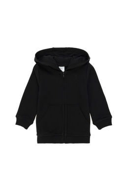 Черный базовый свитшот на молнии для маленьких мальчиков Неожиданная скидка в корзине
