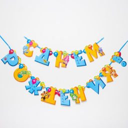 Гирлянда на ленте "С Днем Рождения", длина 205 см, Фиксики