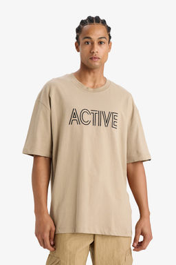 DeFactoFit Футболка Oversize с круглым вырезом и короткими рукавами с вышивкой  фото 13