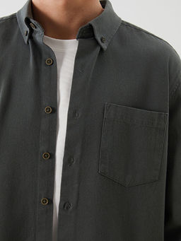Regular Fit K?sa Kollu Gabardin Erkek G?mlek
