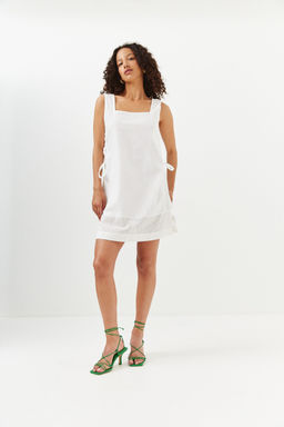 Платье мини из французского шитья со шнуровкой - TO BE ONE фото 3