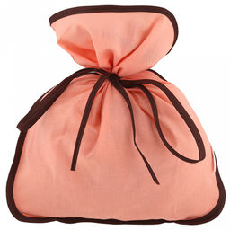 Эко-мешочек 25х30см "Персик", на завязках, хлопок 100%, упаковка "классическая" ПП с подвесом 14,5х20см, "Домашняя мода" (Россия)