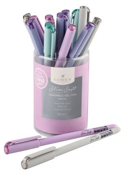 Ручка гелевая стираемая LOREX "Slim Soft. PASTEL" (LXEPSS-PS4, 211850) синяя, 0.5мм, корпус цветной в ассорт.