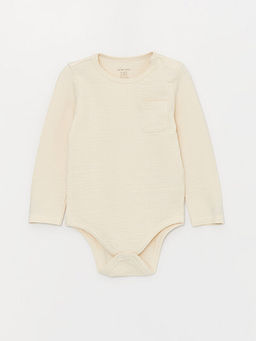 Bisiklet Yaka Uzun Kollu Unisex Bebek ??t??tl? Body