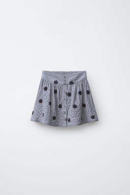 EMBROIDERED TEXTURED SKIRT