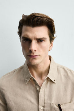 Рубашка Camisa Regular Fit из льна бежевый