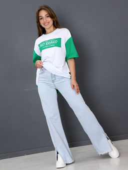 Футболка Женская Оверсайз No Brand цвет Зеленый - Амавес-текстиль фото 4