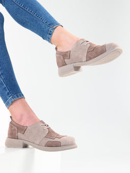 Полуботинки туфли EDART 205.патриция ka. ваниль серо коричневый замша