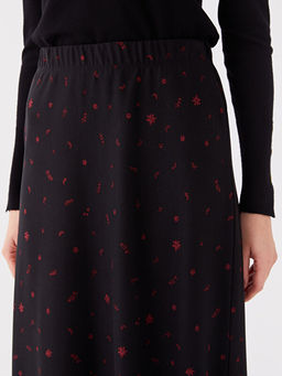 Beli Lastikli ?i?ekli Kad?n Etek