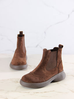 Челси 332.927br.Коричневая замша/мех