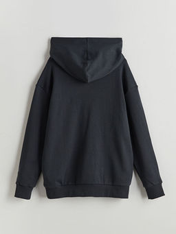 Kap??onlu Bask?l? Erkek ?ocuk Sweatshirt