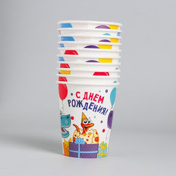 Цена за 10 шт. Стакан бумажный Динозаврики, 250 мл - Страна карнавалия фото 2