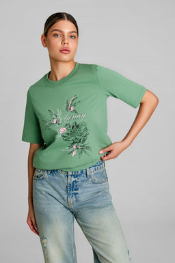 Арт. 31160 Футболка женская  44-52 (5 шт) Цвет:изумруд