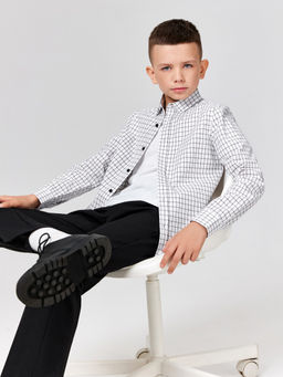 ACOOLA / Сорочка верхняя детская для мальчиков Bogdan черно-белая клетка