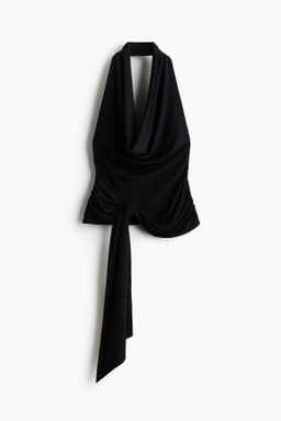 Top halter drapeado