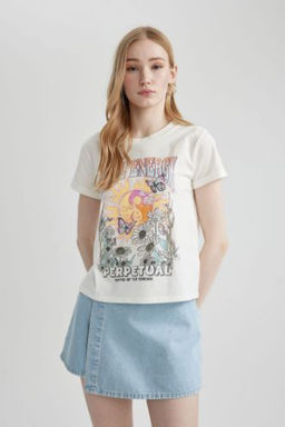 Coool Fitted Bask?l? K?sa Kollu Tisort