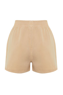 Bej %100 Tencel Beli Lastikli Denim Sort TWOSS24SR00060 - Trendyolmilla фото 8