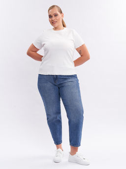 Футболка в рубчик FU25002WHT03