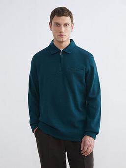 Polo Yaka Erkek Sweatshirt