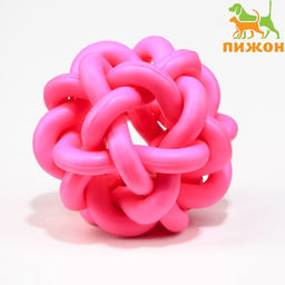 Игрушка резиновая Молекула с бубенчиком, 4 см, розовая