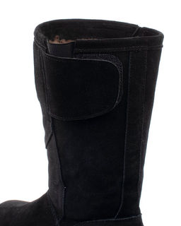 Монголки женские на войлочной подошве., Черные. Замша. Молния. Подклад овчина.