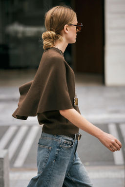 KNIT CAPE SLEEVE SWEATER - Zara фото 3
