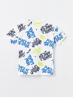 Bisiklet Yaka Bask?l? K?sa Kollu Erkek ?ocuk Pijama ?st - Waikiki фото 4