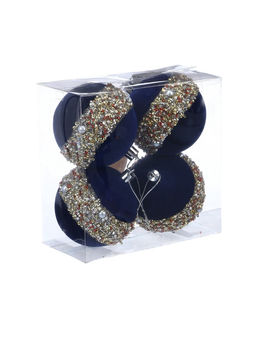 Ёлочные шары новогодние Освин, набор 4 шт., d=8 см, синий - Simaland фото 3