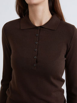 Polo Yaka Kad?n Triko Kazak