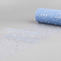 Фатин с блёстками, 15 см, 23±1 м, 11±1 г/м², голубой №21