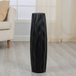 Ваза для цветов напольная «Теренс», h=60 см, керамика, чёрная