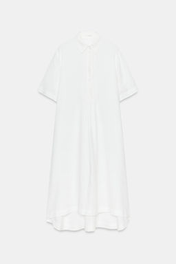 VESTIDO CAMISERO LINO ZW COLLECTION / Blanco - Zara фото 5
