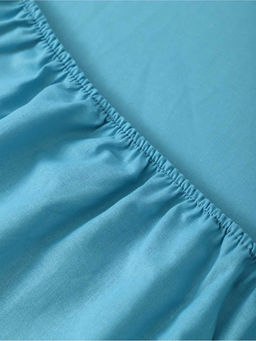 Простыня на резинке из поплина гладкокрашеного - Бирюза 180х200х25