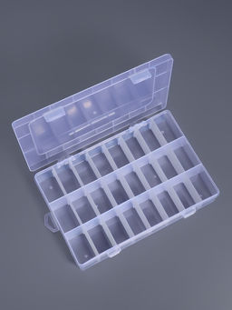 Органайзер для мелочей, передвижные ячейки, 24 ячейки, 19.5×13.3×3.5 см, прозрачный