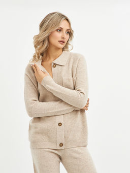 кардиган женский бежевый из шерсти - Glenfield фото 5